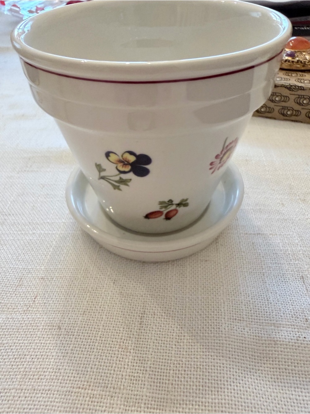 Villeroy & Boch Petite Fleur Herb Flower Pot Planter & Saucer Set Luxembourg
